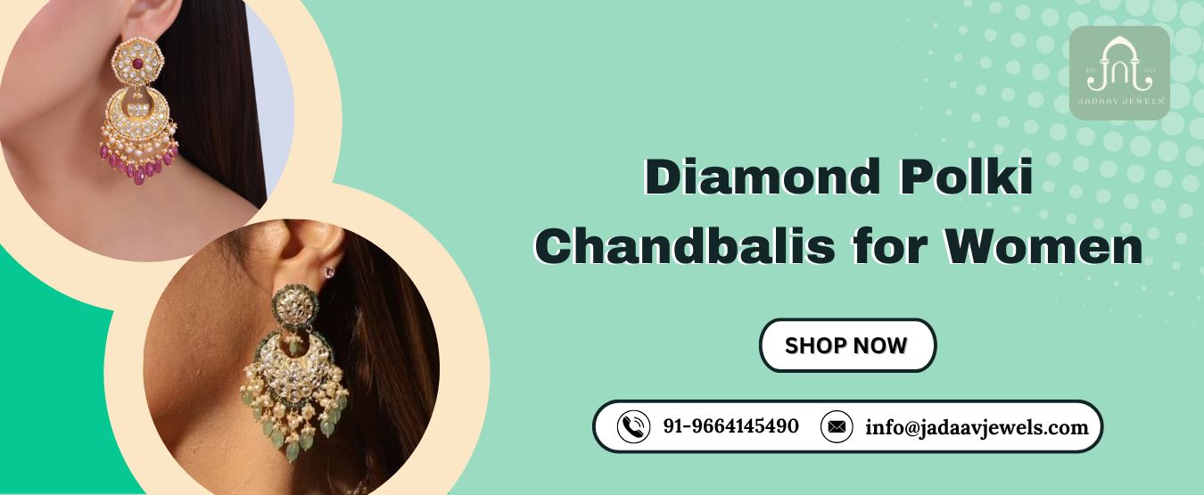 Diamond Polki Chandbalis for Women